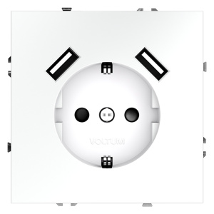 Розетка с USB Voltum S70 VLS040402 (белый матовый)
