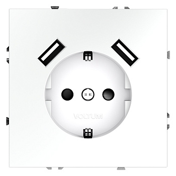 Розетка с USB Voltum S70 VLS040402 (белый матовый)