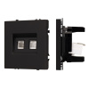Розетка компьютерная двойная софт-тач черный оникс Arlight SCT-MPC2-SFPL-BK (2хRJ-45, CAT6) 054313(1)