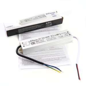 Трансформатор для светодиодной ленты Feron LB007 60Вт 12В IP67 48056