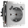 Розетка с заземлением, шторками и USBх2 Werkel W1171506 4690389164774 a050886