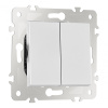 Выключатель двухклавишный проходной Arte Milano 203.32-2.silver