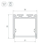 Алюминиевый профиль Arlight SL-Line-3535-3000 Anod 036196