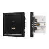 Механизм USB розетки Arlight SCT-TENDO-MUAC-PL-BK (5V, 3A, QC3) 054095