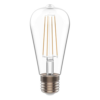 Лампа светодиодная филаментная Gauss E27 4,5W 2700К прозрачная 1121215