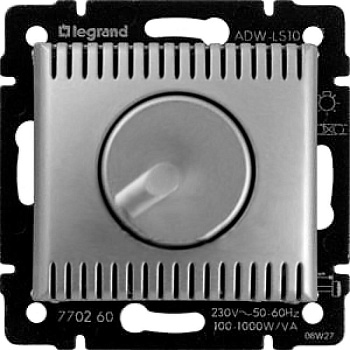 Диммер поворотный Legrand Valena 1000W алюминий 770260