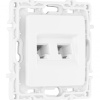 Розетка телефонная RJ11 + компьютерная RJ45 Arte Milano 217.44-1.white