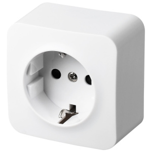 Розетка с заземлением со шторками накладной монтаж Jasmart FS 16А/250B FS5501W