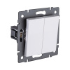 Выключатель 2-клавишный проходной 10А/250В, белый Kollinger REA-S-009WH для Aspekt, Eleganz, Reflex