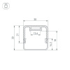 Профиль с экраном Arlight LINE-D-3030-2000 SQUARE OLIVE GREY+OPAL 055097