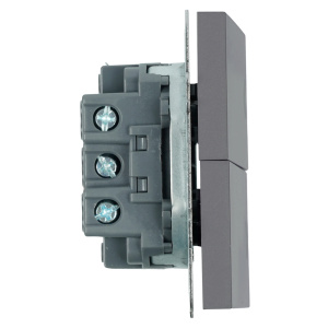 Выключатель двухклавишный Stekker Эмили RSW10-5116-10 платиново-серый soft touch 50823