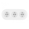 Круглая розетка тройная (трехпостовая) с/з и шторками Arte Milano SET08-3-40-1x3 white