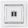 Розетка USB двойная Legrand Valena 240V/5V 2400mA алюминий 770270