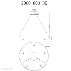 Подвесная люстра iLedex Vision 2060-D800 BK