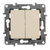 Выключатель двухклавишный Legrand Etika 10A 250V белый 672202