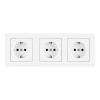 Розетка тройная (трехпостовая) с/з и шторками Arte Milano SET06-3-40-1x3 white