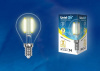 Лампа светодиодная филаментная (UL-00003248) Uniel E14 7,5W 3000K прозрачная LED-CW35-7,5W/WW/E14/CL GLA01TR