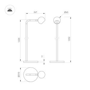 Торшер Arlight SP-OTTORI-FLOOR-6W Warm3000 (BR, 30 deg, 230V) (IP20 Металл) 058485