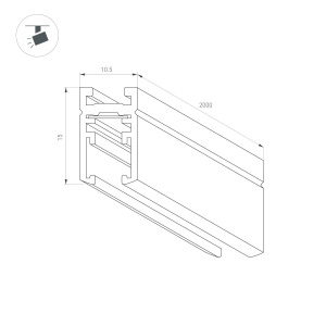 Шинопровод магнитный накладной Arlight MAG-MICROCOSM-TRACK-1115-2000 (WH) (IP20 Металл) 062987
