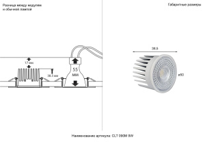 Светодиодный модуль Crystal Lux CLT 090D 9W 4000K WH