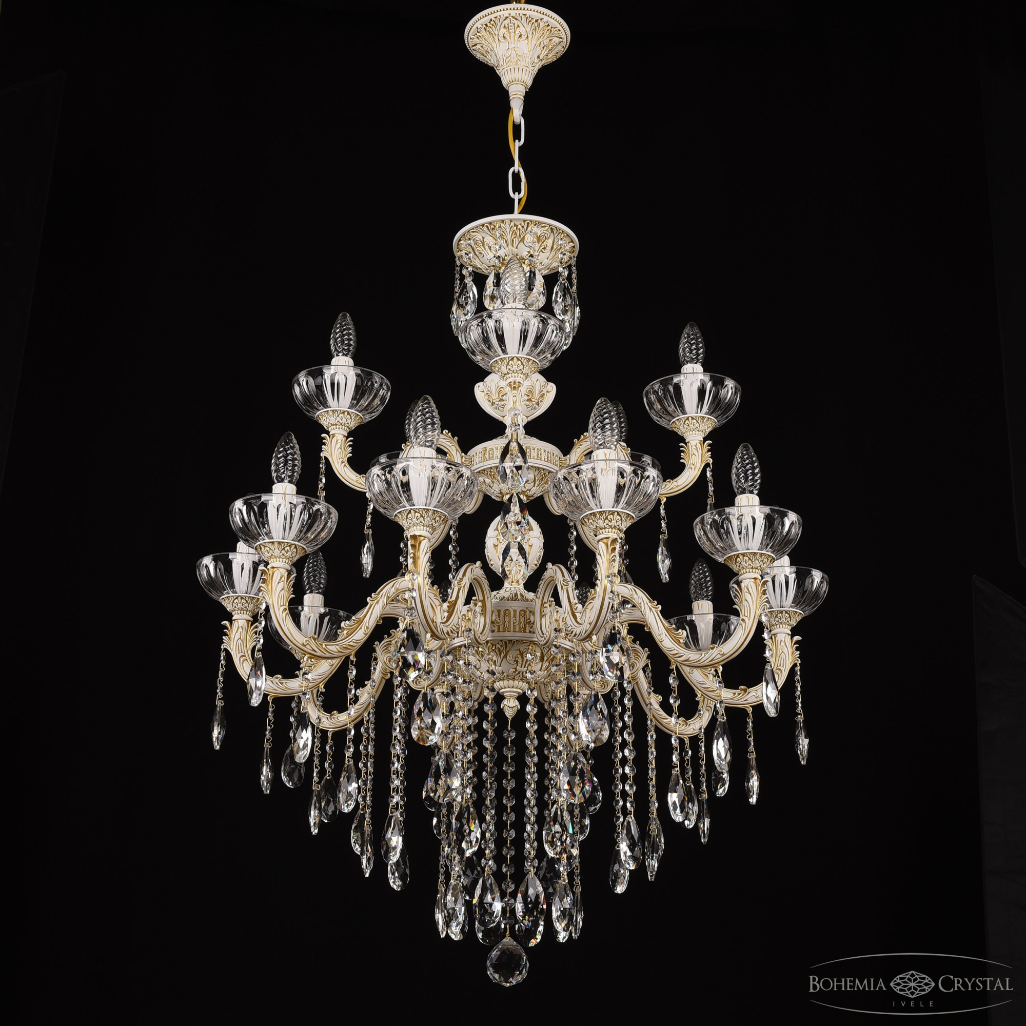 Подвесная люстра Bohemia Ivele Crystal AL79101/10+5/250/2D B WMG P Clear/M-1H