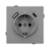 Механизм розетки с USB зарядкой Arlight SCT-TENDO-MUAC-PL-GR (230V, 16A) 054088