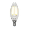 Лампа светодиодная филаментная (UL-00003250) Uniel E14 7,5W 3000K прозрачная LED-G45-7,5W/WW/E14/CL GLA01TR