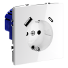 Розетка с USB, A+C Voltum S70 VLS040501 (белый глянцевы