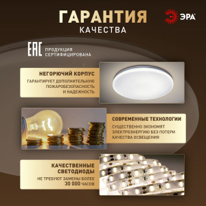 Потолочный светильник Эра Классик без ДУ SPB-6 WH 24W-4K Slim Night SKY