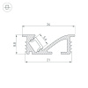 Алюминиевый профиль Arlight SL-BEVEL-W21-F-2000 ANOD BLACK 048997