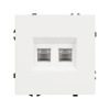 Розетка компьютерная двойная софт-тач белый кварц Arlight SCT-MPC2-SFPL-WH (2хRJ-45, CAT6) 054312(1)