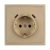 Розетка зк со шторками с USB тип C+С софт-тач золотой песок Arlight SCT-MUCC-SFPL-GD (250V, 16A) 061815(1)