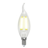 Лампа светодиодная филаментная (UL-00002229) Uniel E14 6W 4000K прозрачная LED-CW35-6W/NW/E14/CL GLA01TR