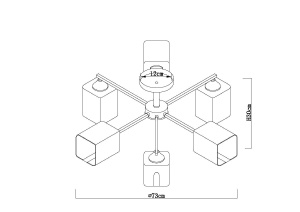 Люстра на штанге Arte Lamp Merci A4185PL-6BK