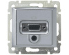 Розетка аудио/видео HD15+Jack3.5 Legrand Valena алюминий 770282