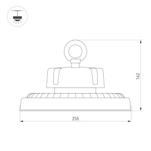 Промышленный светильник Arlight SP-ERCON-R255-150W White5000 (BK, 60 deg, 230V) 056102