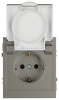 Розетка Эра Arktik 16-2103-07 с заземлением 2P+E Schuko со шторками с крышкой 16А-250В титан Б0070440
