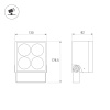 Прожектор Arlight KT-BLOCK-S130x130-15W RGBW-Day (Графит, 36 deg, 24V, DMX512) (IP66 Металл) 063038