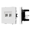 Механизм сдвоенной телефонной розетки Arlight SCT-NOBE-MTL2-SFPL-WH (RJ-11, 4C) (Белый кварц) 054308