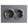 Розетка 2-местная СЗК Stekker 250В 16А Эмили RST16-5114-05ZK 50252