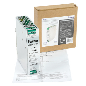 Трансформатор электронный на DIN-рейку Feron LB008 5W 24V IP20 52134