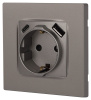 Розетка со шторками с USB type-A+C Эра 12-4108-16 Б0067762