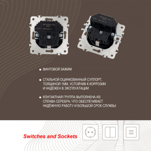 Комплект розетки с/з и шторками + USB и рамкой Arte Milano SET06-1-47-1 white