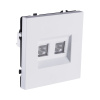 Розетка двойная Ethernet RJ45 Cat.6, белый глянцевый Kollinger Eclipse EC-018WG