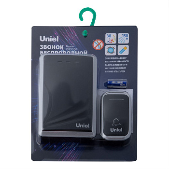 Беспроводной звонок Uniel UDB-017W-R1T1-38S-150M-BL/SL UL-00011374