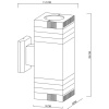 Уличный настенный светильник Arte Lamp Hadar A4421AL-2BK