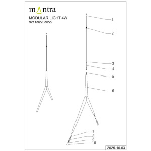 Подвесная люстра Mantra Arrecife 9366+9211 (8L)