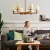 Люстра на штанге ImperiumLoft Stavra Jorgenson White/Dark Wood 203574-26