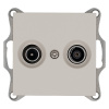 Розетка TV+FM Ф9.5mm оконечная с накладкой, цвет Тауп Jasmart G6204T