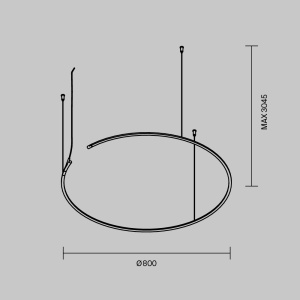 Шинопровод Maytoni Technical Busbar trunkings Arity TRX233-RH-D800-B